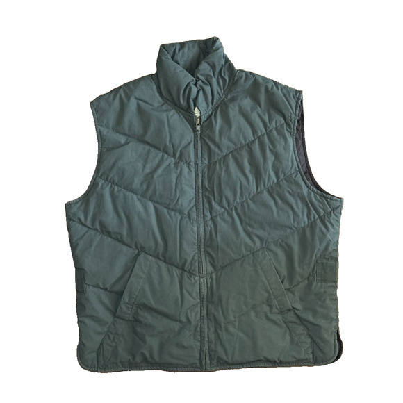 Eddie Bauer Goose Down Green Quilted Puffer Vest Full Zip - Women's Size L - Picture 1 of 7